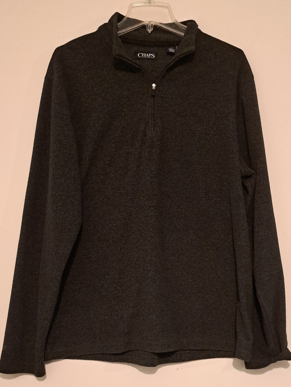 Chaps Men's Dark Charcoal Quarter-Zip Pullover